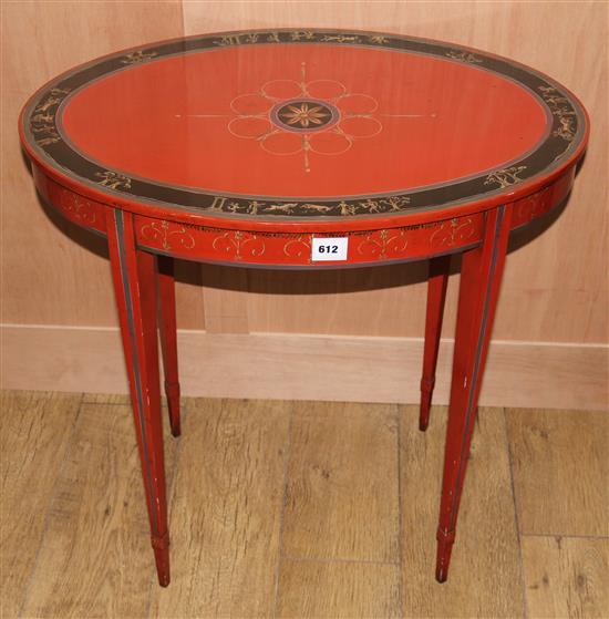 A neo-classical style painted occasional table, 74cms